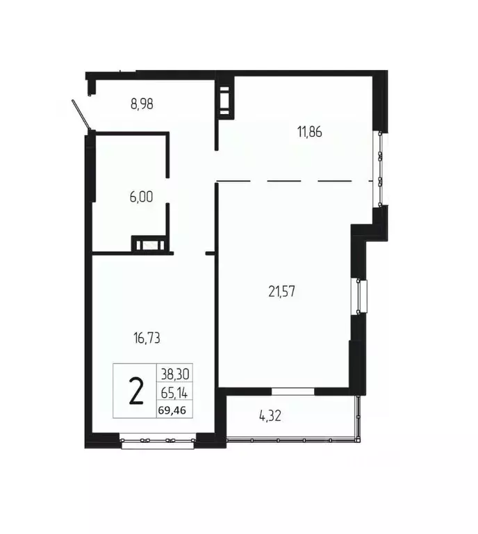2-к кв. Волгоградская область, Волгоград 127-й кв-л,  (69.46 м) - Фото 0