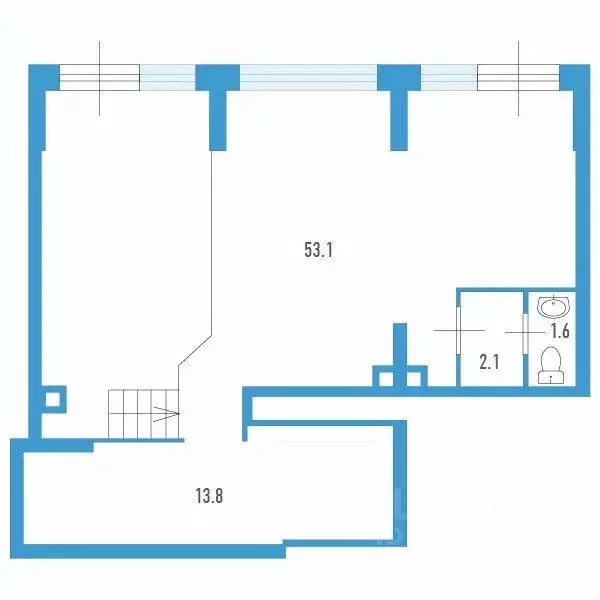 Студия Санкт-Петербург ул. Вадима Шефнера, 4 (70.6 м) - Фото 0