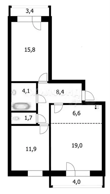 3-к. квартира, 66 м, 24/24 эт. - Фото 0