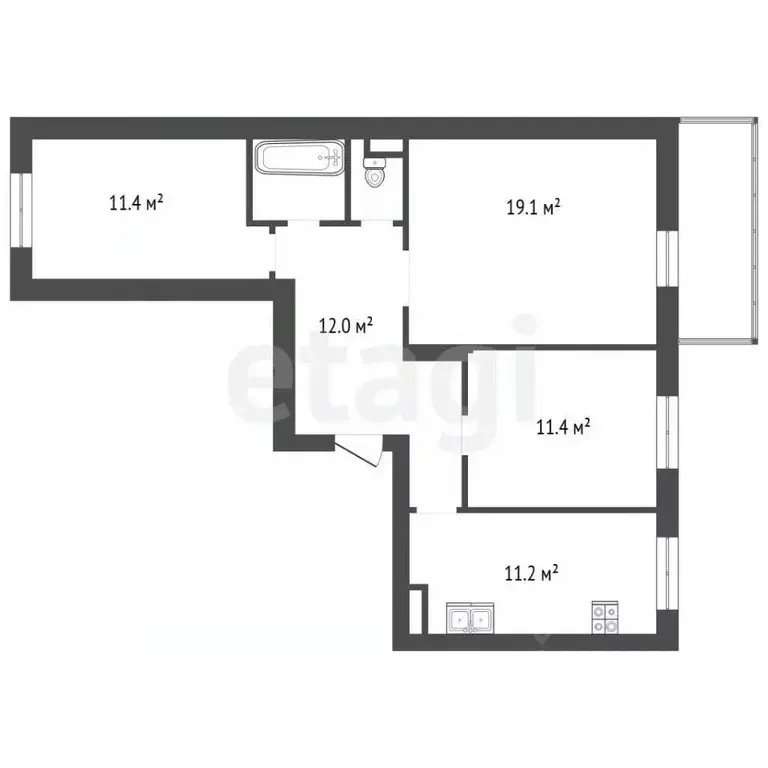 3-к кв. Воронежская область, Воронеж Троицкий кв-л, Олимпийский ... - Фото 2