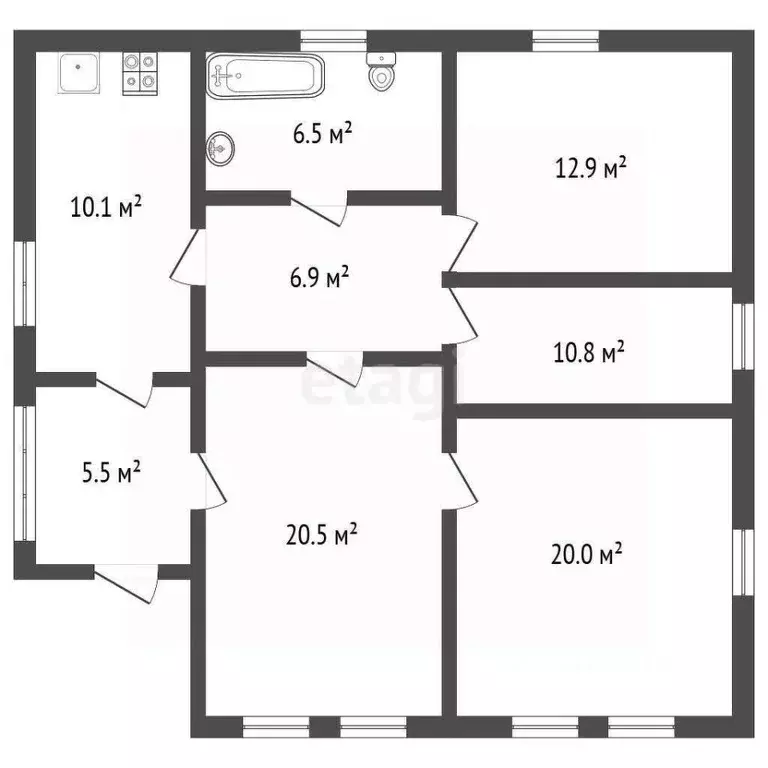 Дом в Воронежская область, Бобров ул. Гагарина, 143А (93 м) - Фото 2