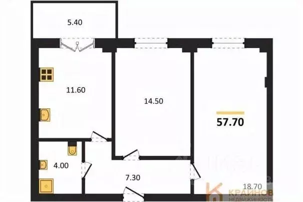 2-к кв. Воронежская область, Воронеж Цимлянская ул., 10В (57.7 м) - Фото 0