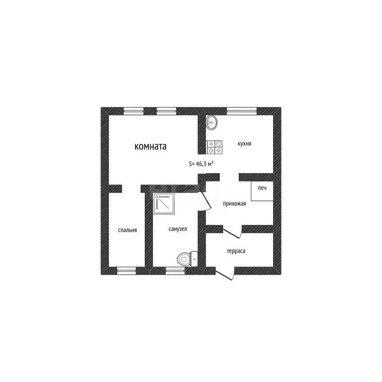 Дом в Бийск, улица Михаила Лермонтова (46.3 м) - Фото 1