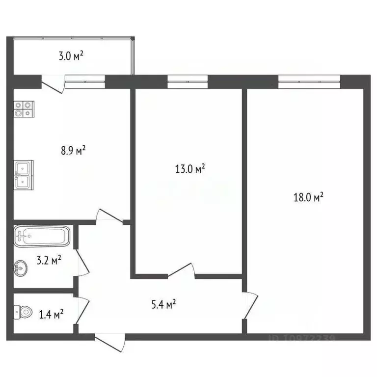 2-к кв. Башкортостан, Стерлитамак ул. Суворова, 6 (50.0 м) - Фото 2