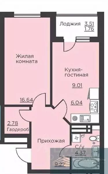 1-к кв. Воронежская область, Воронеж ул. Ломоносова, 116Б (49.9 м) - Фото 0