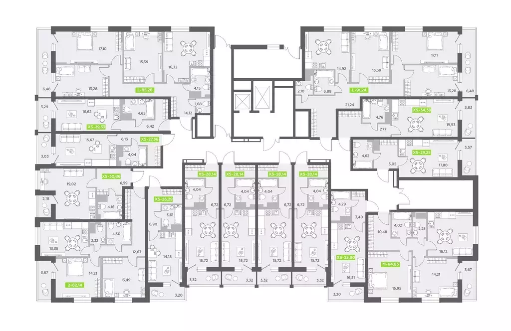 3-к кв. Санкт-Петербург бул. Александра Грина, 4 (90.6 м) - Фото 1