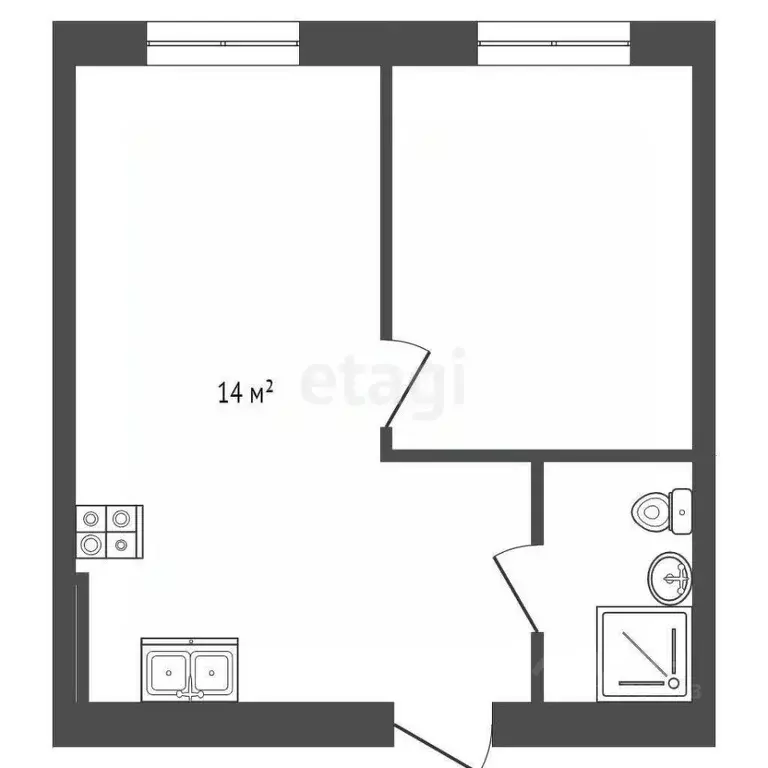 Студия Санкт-Петербург Октябрьская наб., 108к6 (32.5 м) - Фото 1