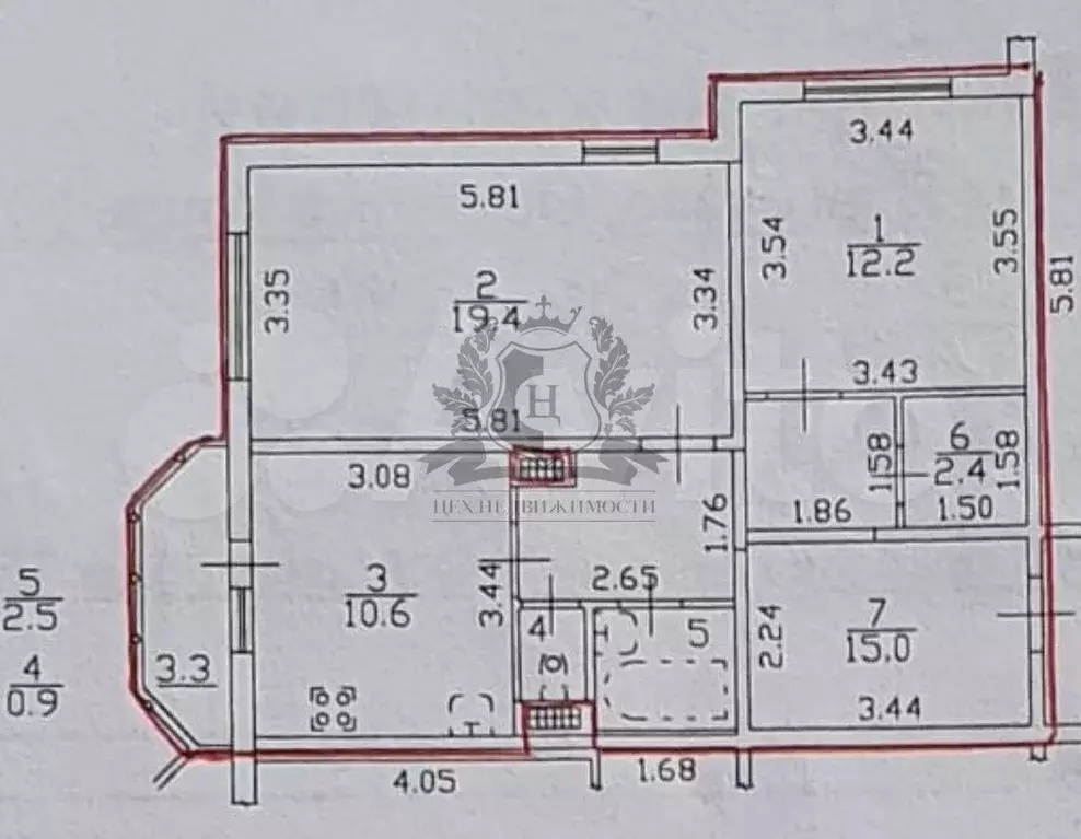 2-к. квартира, 63 м, 5/9 эт. - Фото 0