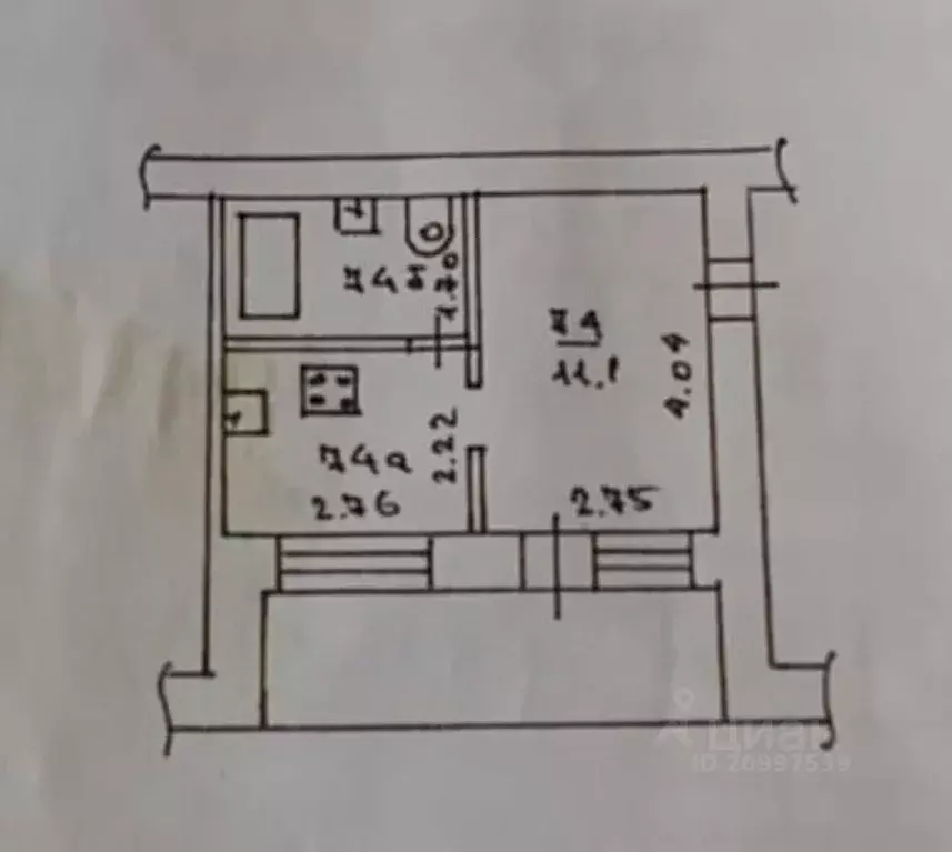 1-к кв. Новгородская область, Великий Новгород ул. Щусева, 8к2 (22.8 ... - Фото 2