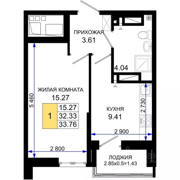 1-к кв. Ростовская область, Ростов-на-Дону Элеваторный пер., 6/2А ... - Фото 0