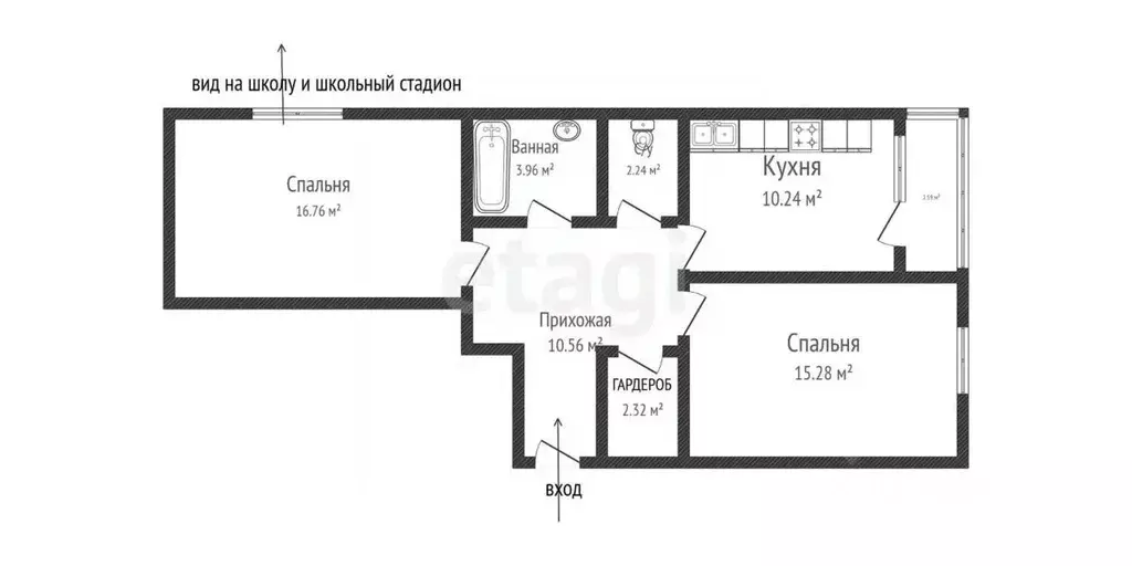 2-к кв. Краснодарский край, Краснодар ул. Им. Мурата Ахеджака, 12к4 ... - Фото 1