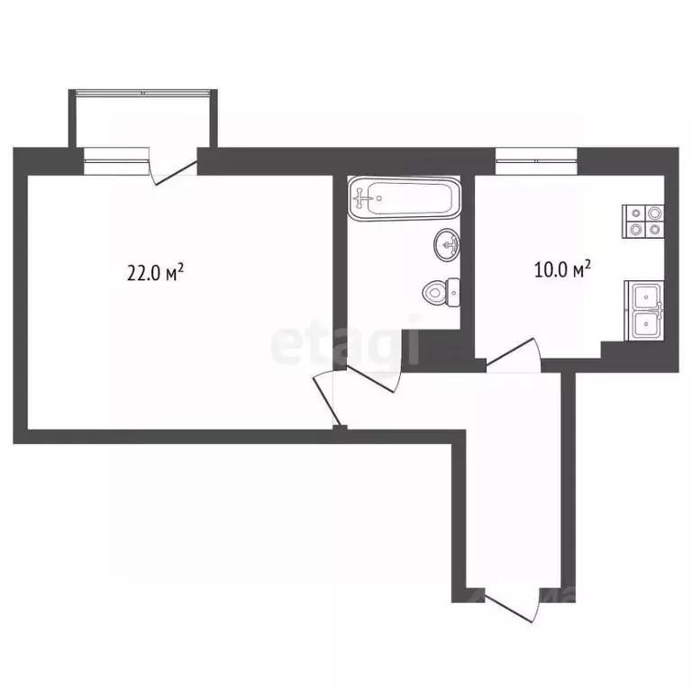 1-к кв. Белгородская область, Белгород ул. Шебекинская, 1 (45.1 м) - Фото 2