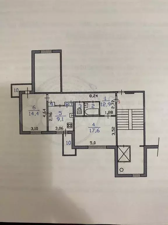 2-к. квартира, 59,1 м, 2/9 эт. - Фото 0