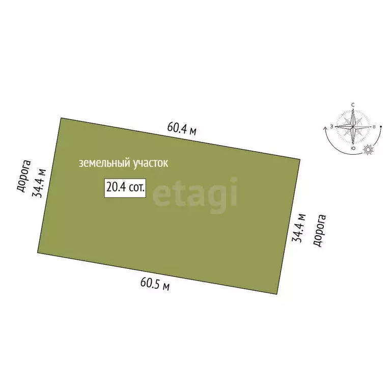 Участок в Преображенка, Северная улица (20.4 м) - Фото 1