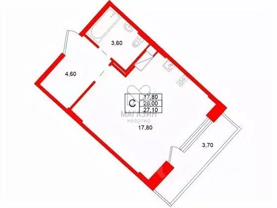 Студия Ленинградская область, Всеволожский район, Агалатовское с/пос, ... - Фото 1