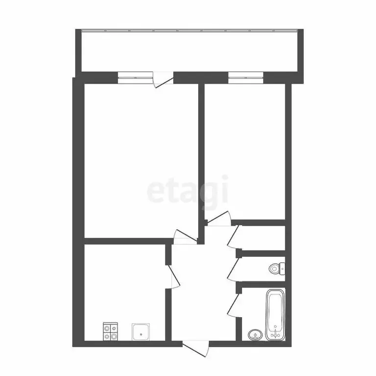 2-комнатная квартира: Тюмень, улица Монтажников, 6 (48.4 м) - Фото 1
