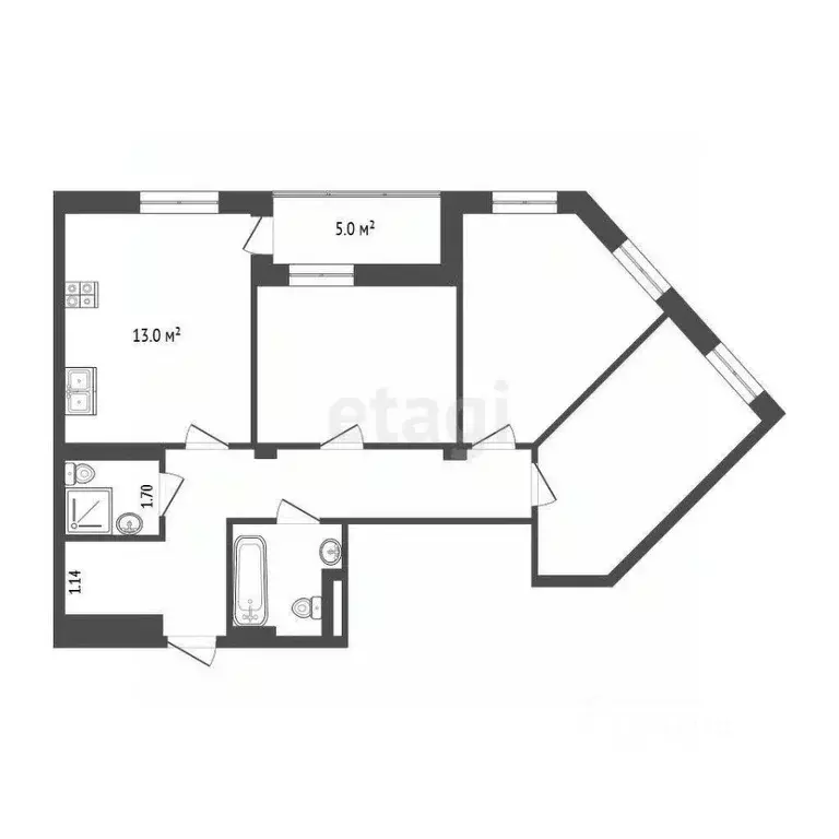 3-к кв. Тюменская область, Тюмень ул. Монтажников, 36 (75.0 м) - Фото 1