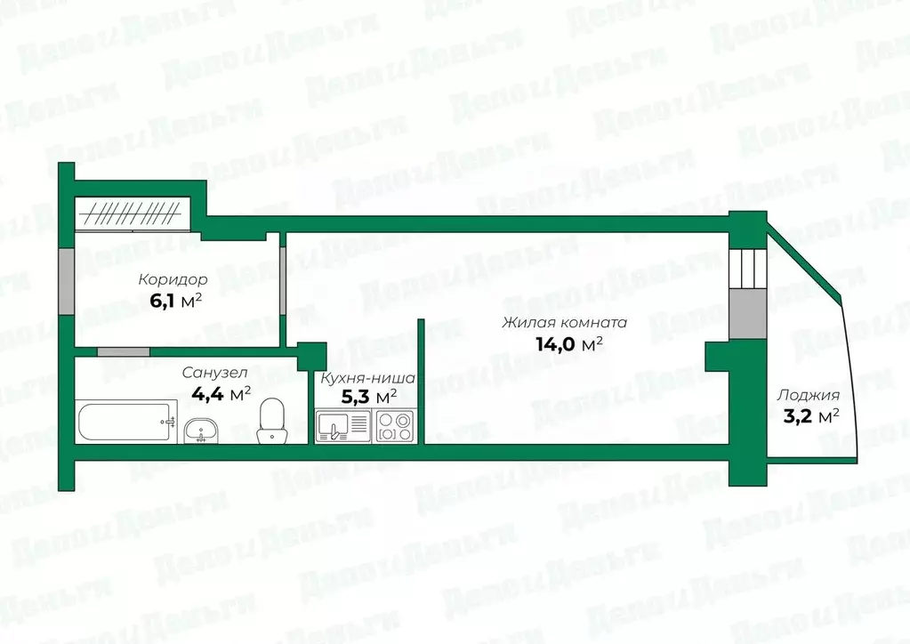 Студия Кировская область, Киров ул. Ленина, 184к5 (29.8 м) - Фото 1