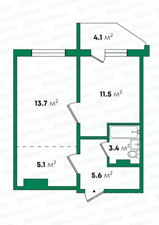 2-к кв. Кировская область, Киров Заводская ул., 6к1 (40.3 м) - Фото 1