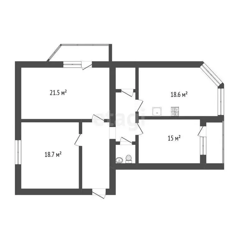 3-комнатная квартира: Тобольск, 10-й микрорайон, 71А (90.1 м) - Фото 0
