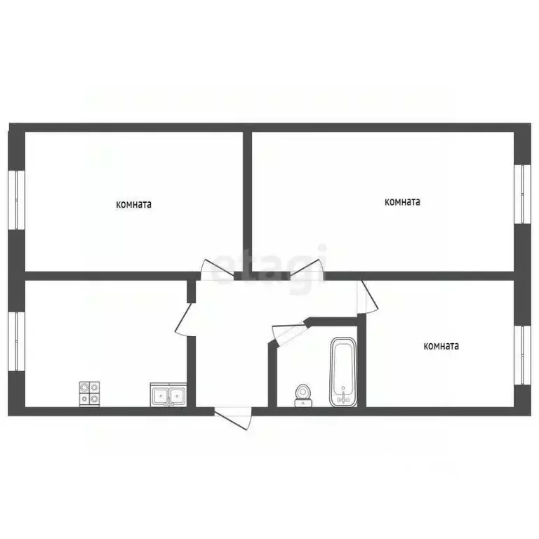 3-к кв. Самарская область, Самара Ново-Садовая ул., 163 (77.6 м) - Фото 1