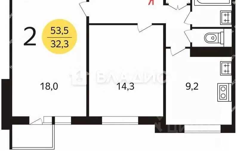 2-к кв. Москва Липецкая ул., 52 (53.0 м) - Фото 2