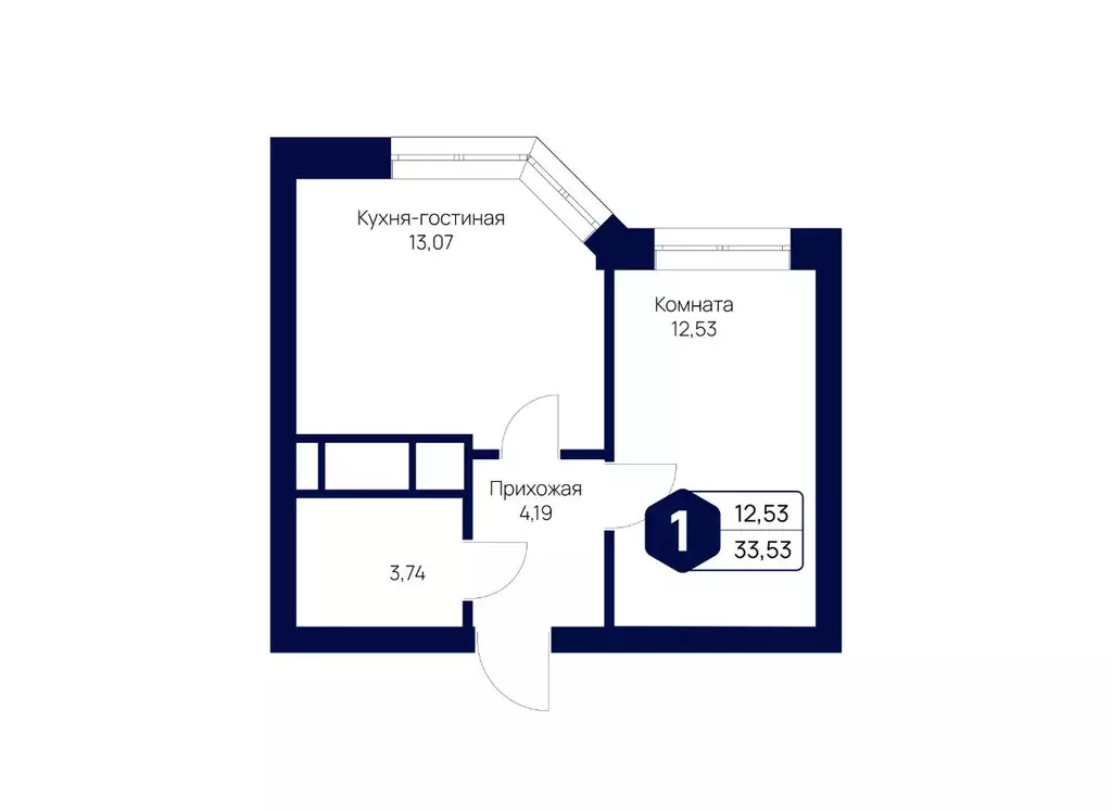 1-к кв. Московская область, Дмитровский муниципальный округ, с. ... - Фото 2