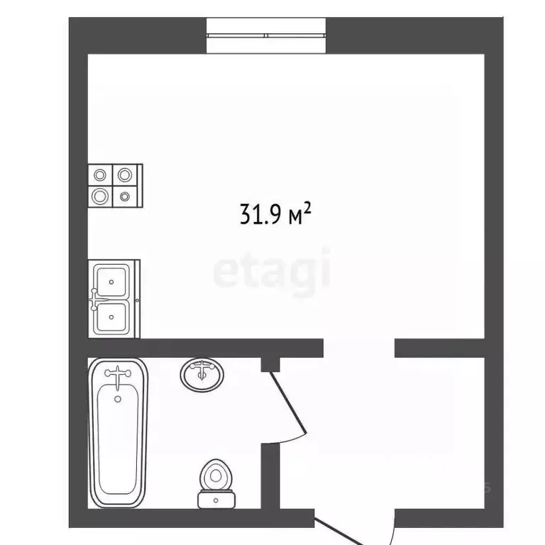 Студия Самарская область, Самара ул. Николая Панова, 25 (31.9 м) - Фото 2