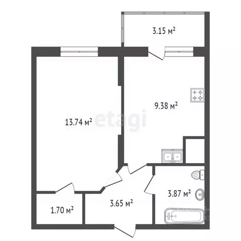 1-к кв. Санкт-Петербург просп. Маршала Блюхера, 7к1 (32.0 м) - Фото 2