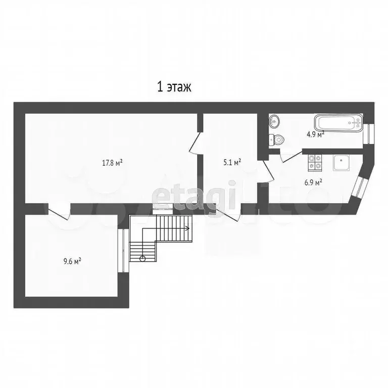 3-к. квартира, 64 м, 1/1 эт. - Фото 1