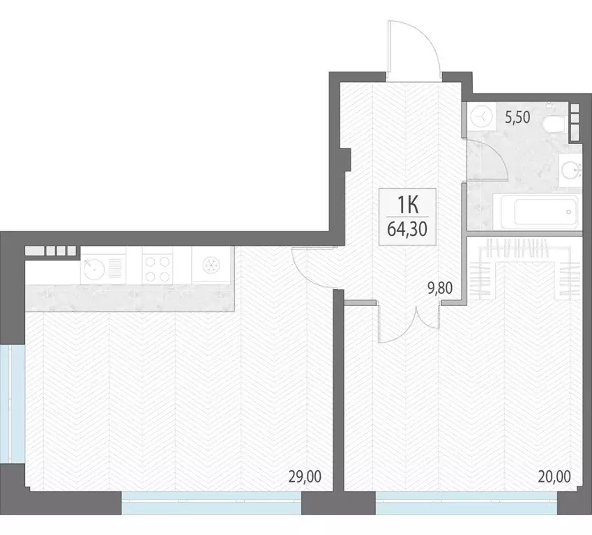 Студия Свердловская область, Екатеринбург ул. Первомайская, 7 (42.3 м) - Фото 1