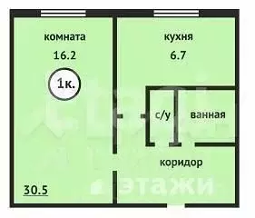 1-к кв. Тверская область, Конаково ул. Гагарина, 1 (30.0 м) - Фото 1