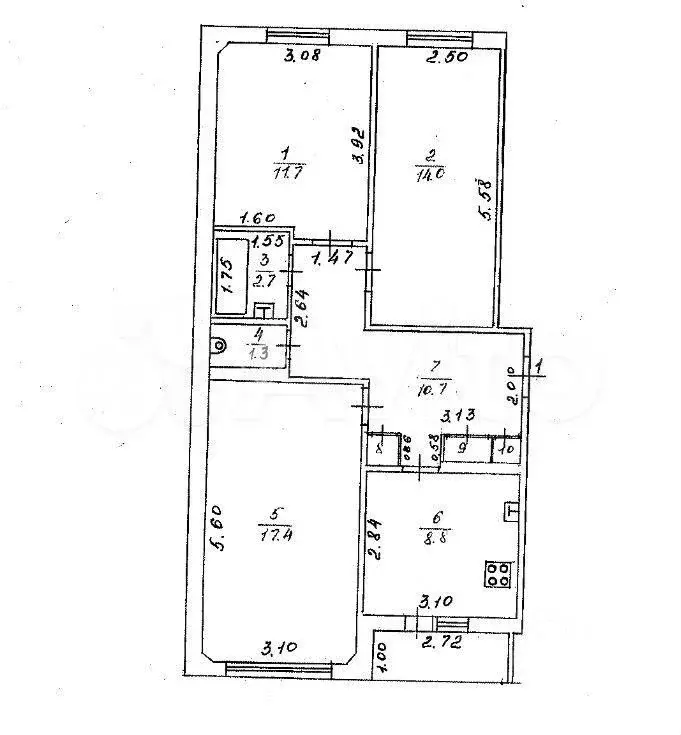 3-к. квартира, 67,8 м, 1/5 эт. - Фото 0