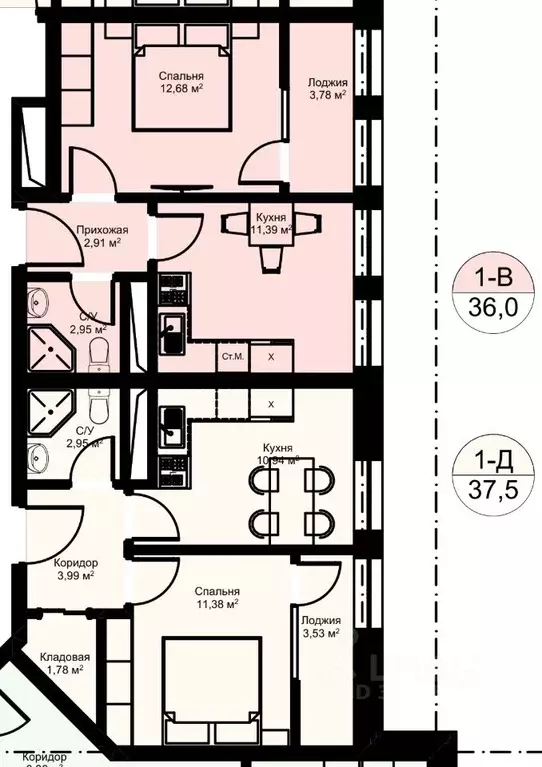 1-к кв. Чеченская республика, Грозный ул. 8 Марта, 6/78 (36.0 м) - Фото 2