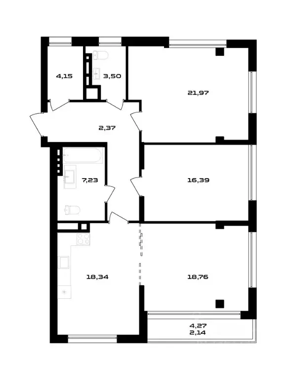 3-к кв. Воронежская область, Воронеж ул. Ольминского, 4 (103.17 м) - Фото 1