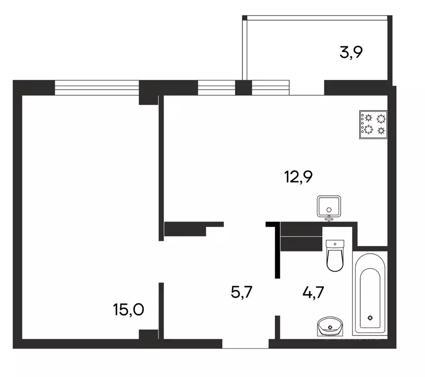 1-к кв. Крым, Бахчисарай ул. Мира, 22 (43.0 м) - Фото 1