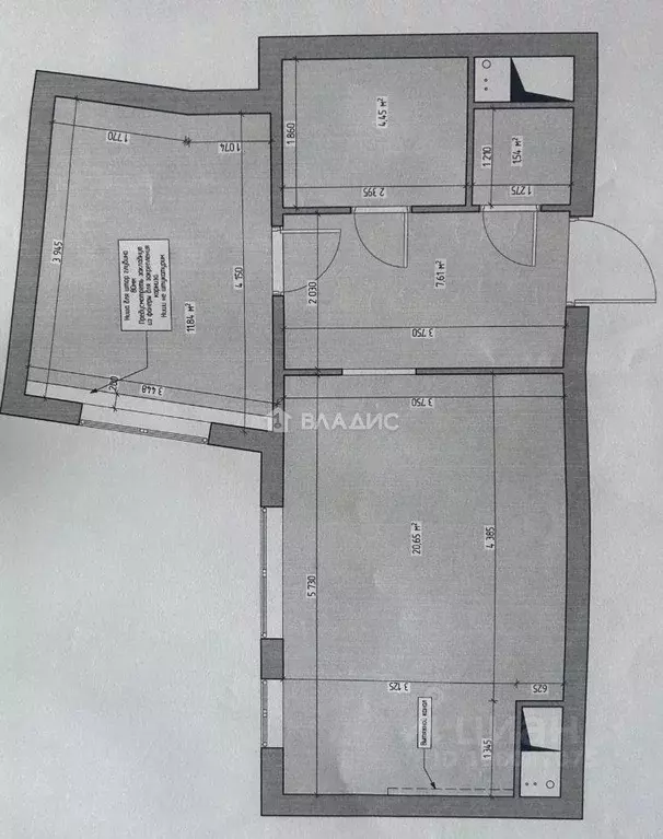 Квартира, 1 комната, 47 м - Фото 2