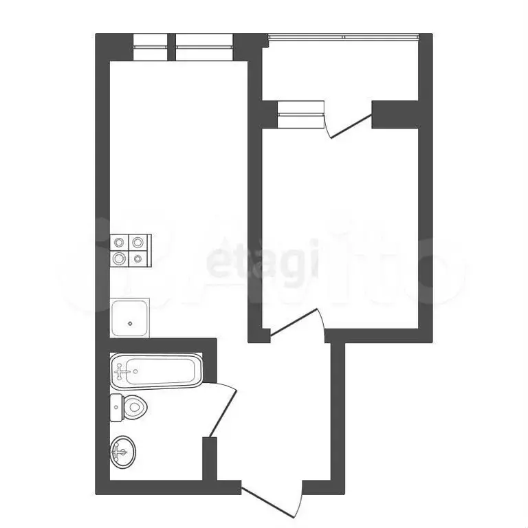 1-к. квартира, 44,8 м, 2/22 эт. - Фото 0