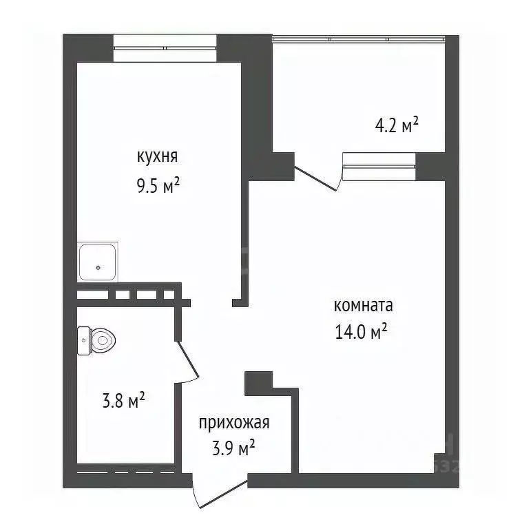 1-к кв. Красноярский край, Красноярск ул. Лесников, 51 (33.3 м) - Фото 1