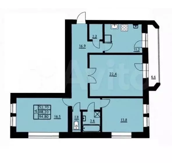 3-комнатная квартира: Великий Новгород, улица Связи, 21 (88.5 м) - Фото 2