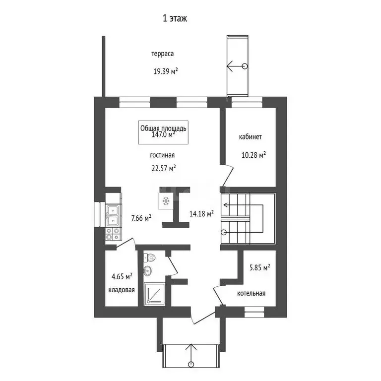 Дом в посёлок Октябрьский, Сибирская улица (147 м) - Фото 0