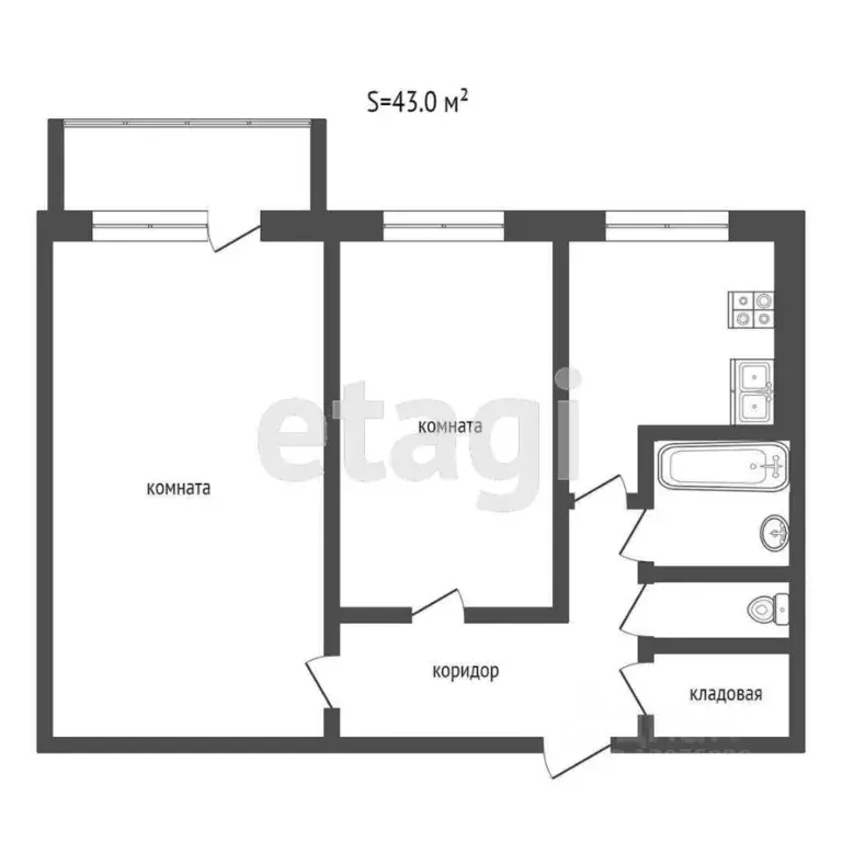 2-к кв. Ярославская область, Ярославль Ленинградский просп., 63 (43.8 ... - Фото 2