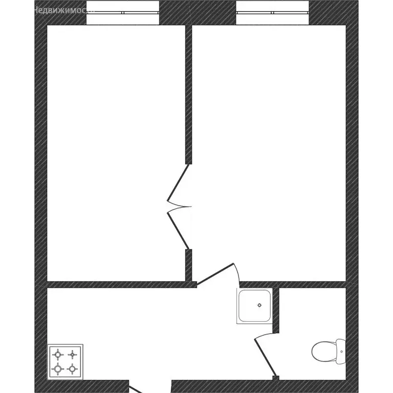 2к в -комнатной квартире (22.7 м) - Фото 1