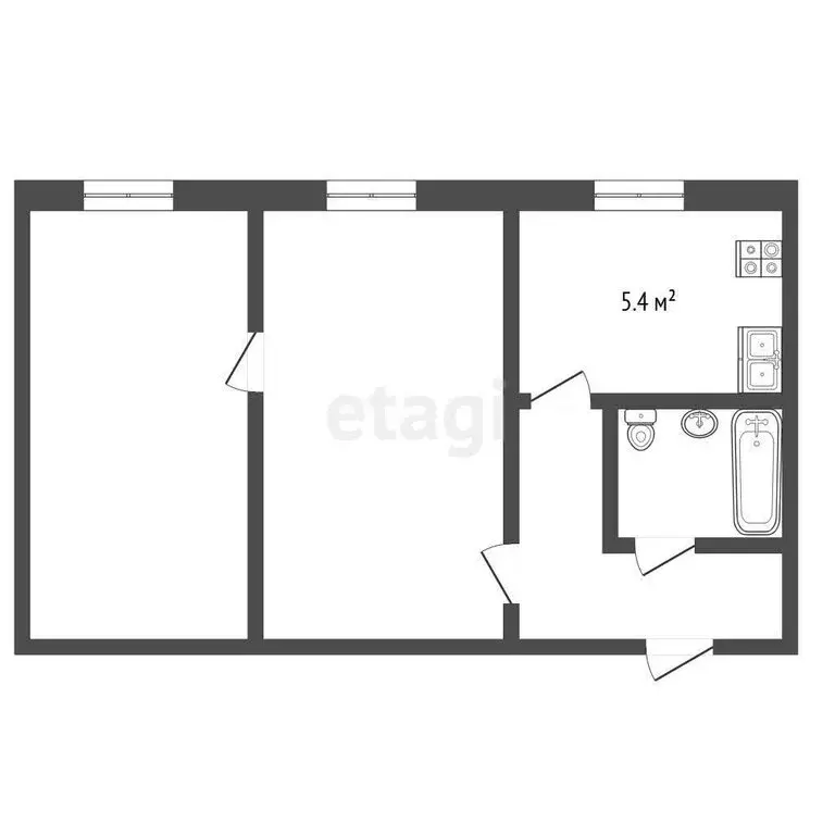 2-комнатная квартира: Чехов, Московская улица, 88 (45 м) - Фото 1