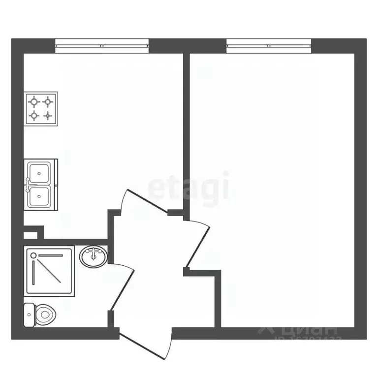 1-к кв. Ленинградская область, Гатчинский муниципальный округ, д. ... - Фото 2