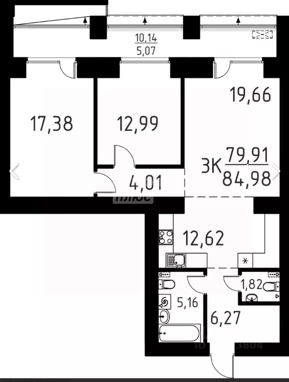 3-к кв. Томская область, Томский район, д. Кисловка, Левобережный мкр ... - Фото 2
