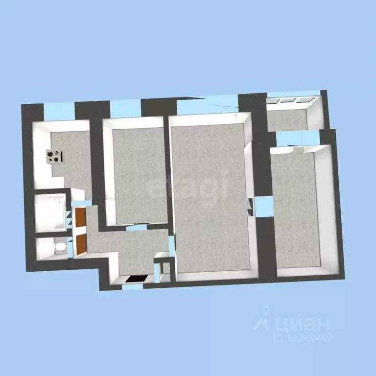 3-к кв. Башкортостан, Уфа ул. Рихарда Зорге, 54 (55.4 м) - Фото 2