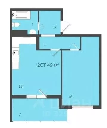 1-к кв. Пермский край, Пермь ул. Докучаева, 23 (44.0 м) - Фото 1