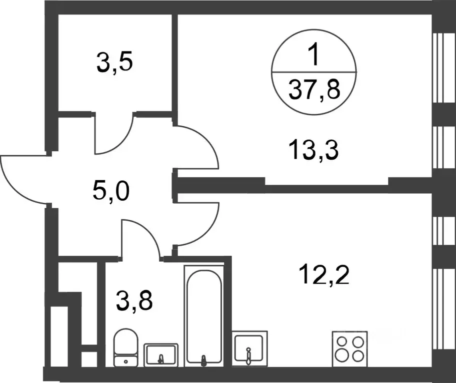 1-к кв. Москва Переделкино Ближнее мкр, 17-й кв-л, к2 (37.8 м) - Фото 0