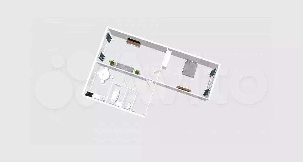 2-к. квартира, 43,6 м, 4/5 эт. - Фото 0